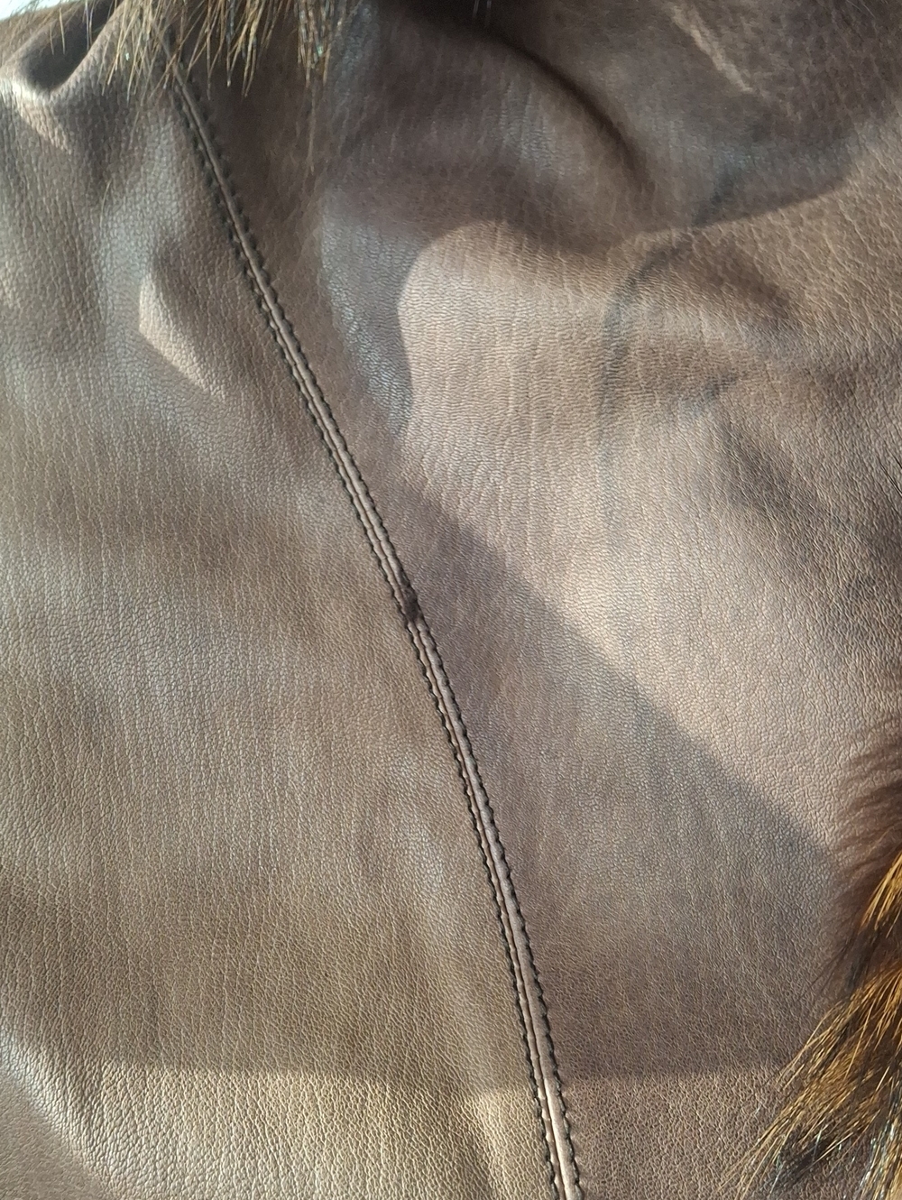 Vintage LeatherJacket Genuine Big Fur Collar Italy - Picture 10 of 16